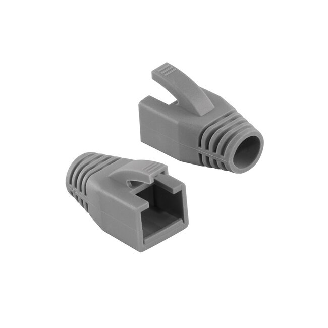 Netwerkplug huls voor RJ45 connectoren - kabel tot 8 mm - 10 stuks / grijs