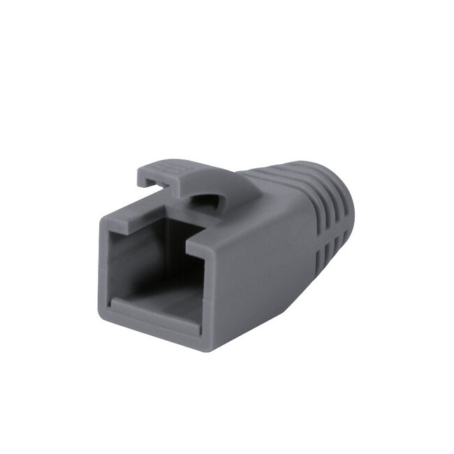 Netwerkplug huls voor RJ45 connectoren - kabel tot 8 mm - 10 stuks / grijs