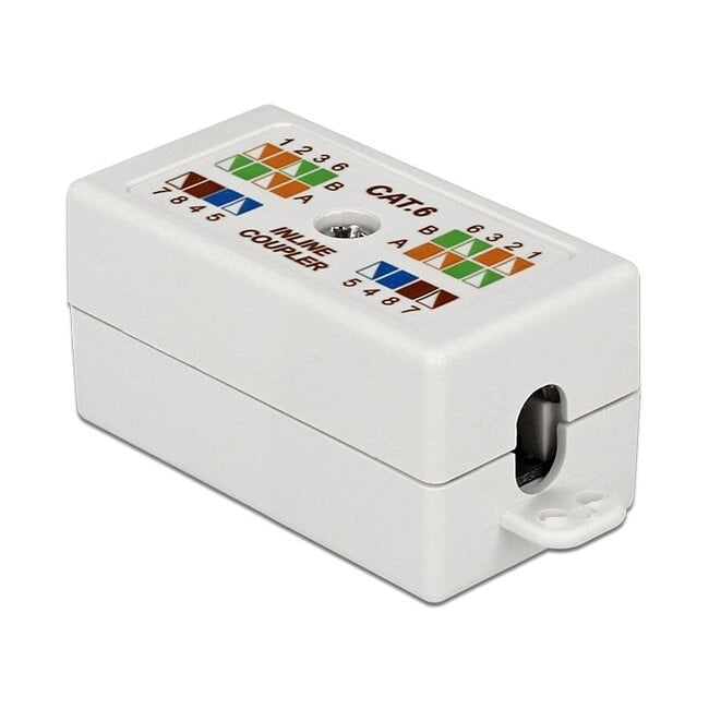 Premium verbindingsbox voor U/UTP CAT6 netwerkkabel - toolless / wit