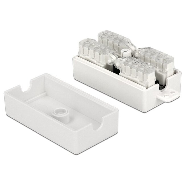 Premium verbindingsbox voor U/UTP CAT6 netwerkkabel - toolless / wit