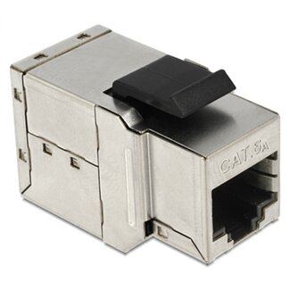 LogiLink STP CAT6a 10 Gigabit Keystone module RJ45 - RJ45 / messing