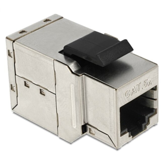 STP CAT6a 10 Gigabit Keystone module RJ45 - RJ45 / messing