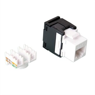 S-Impuls UTP CAT6 Gigabit Keystone module RJ45 - LSA (toolless) / wit/zwart