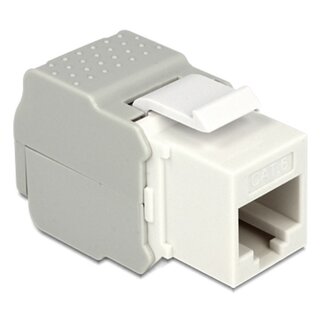 DeLOCK UTP CAT6 Gigabit Keystone module RJ45 - LSA (toolless) / wit/grijs