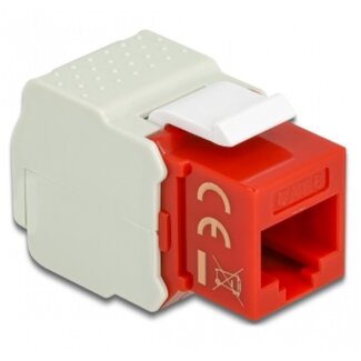 DeLOCK UTP CAT6 Gigabit Keystone module RJ45 - LSA (toolless) / rood/grijs