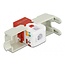 UTP CAT6 Gigabit Keystone module RJ45 - LSA (toolless) / rood/grijs