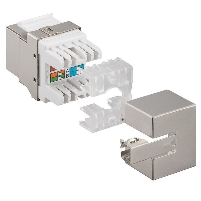 STP CAT6 Gigabit Keystone module RJ45 - LSA (toolless) - haaks / metaal