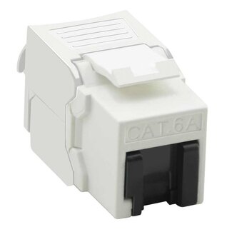 Value UTP CAT6a 10 Gigabit Keystone module RJ45 - LSA (toolless) - compact met afsluitcover / wit