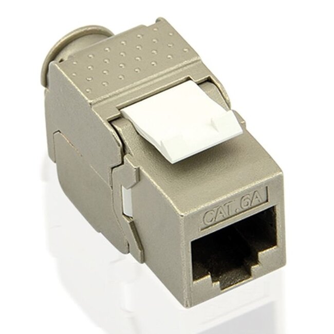 STP CAT6a 10 Gigabit Keystone module RJ45 - LSA (toolless) / metaal