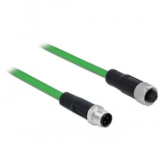 DeLOCK M12 4-pins D-gecodeerde industriële netwerk verlengkabel - Profinet / TPU PUR - 3 meter