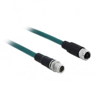 DeLOCK M12 8-pins X-gecodeerde industriële netwerk verlengkabel - CAT6a / TPU PUR - 1 meter