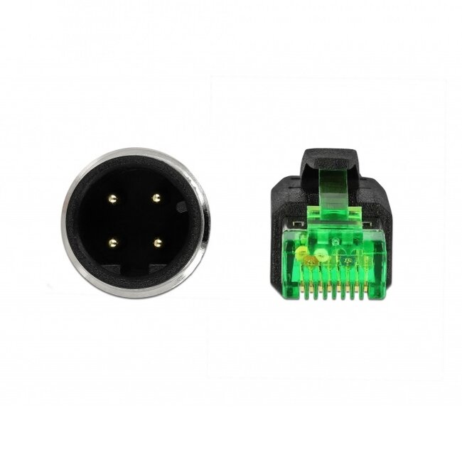 M12 4-pins D-gecodeerd - RJ45 industriële netwerkkabel - Profinet / PVC - 2 meter