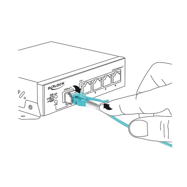 Quick release LC/UPC Duplex optical fiber uniboot kabel | OM3 | LSZH | turquoise | 10 meter