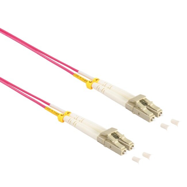 LC Duplex Optical Fiber Patch kabel - Multi Mode OM4 - paars / LSZH - 1 meter