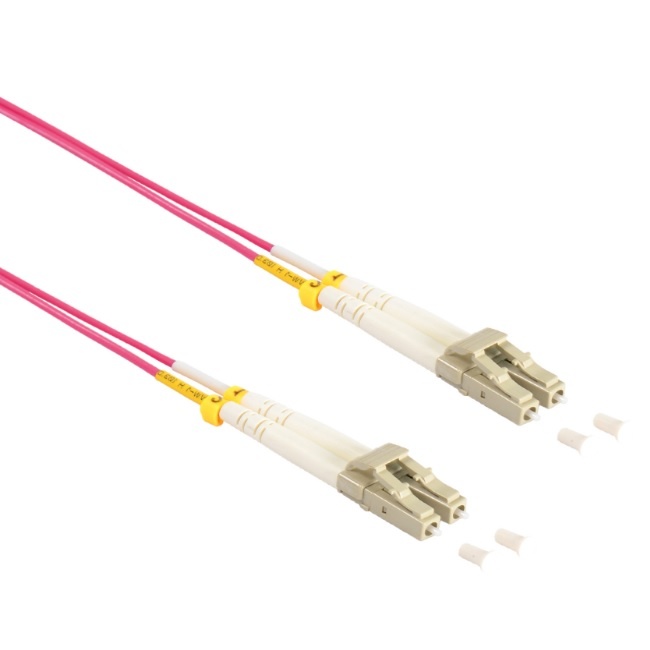LC Duplex Optical Fiber Patch kabel - Multi Mode OM4 - paars / LSZH - 5 meter
