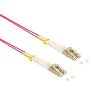 Universal LC Duplex Optical Fiber Patch kabel - Multi Mode OM4 - paars / LSZH - 10 meter