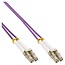 Premium LC Duplex Optical Fiber Patch kabel - Multi Mode OM4 - paars / LSZH - 0,25 meter