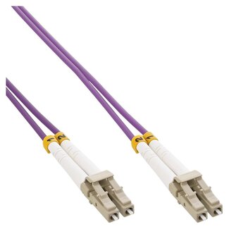 InLine Premium LC Duplex Optical Fiber Patch kabel - Multi Mode OM4 - paars / LSZH - 0,50 meter