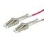 Low Loss LC Duplex Optical Fiber Patch kabel met quick release klem - Multi Mode OM4 - paars / LSZH - 5 meter