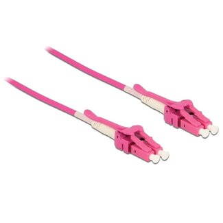 DeLOCK LC Duplex Optical Fiber Patch kabel - Uniboot / quick release - Multi Mode OM4 - paars / LSZH - 2 meter