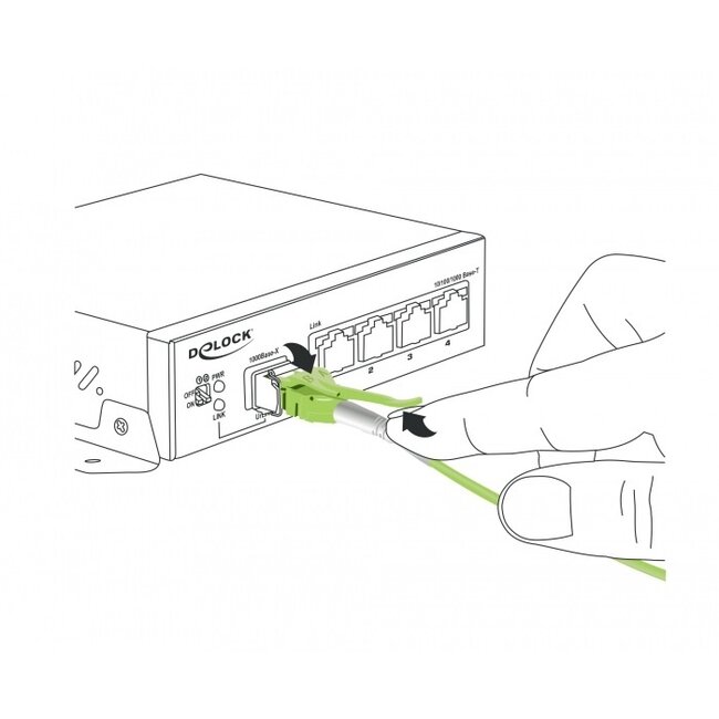 LC Duplex Optical Fiber Patch kabel - Uniboot / quick release - Multi Mode OM5 - groen / LSZH - 1 meter