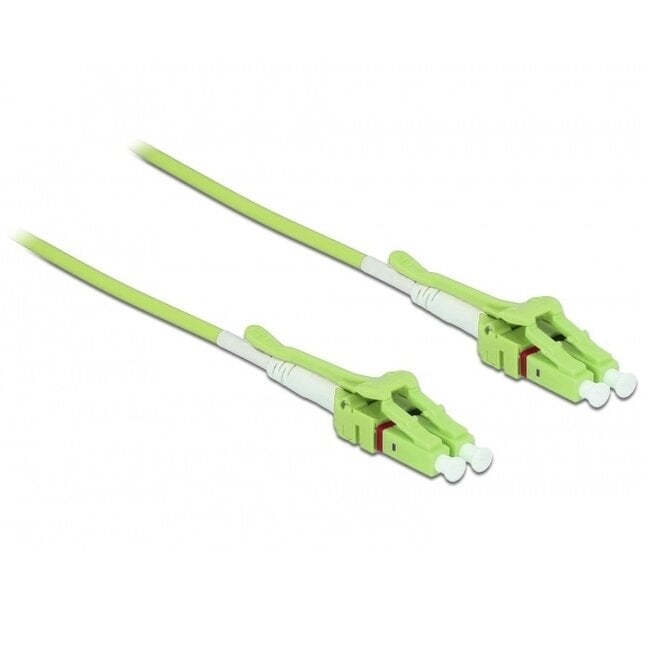 LC Duplex Optical Fiber Patch kabel - Uniboot / quick release - Multi Mode OM5 - groen / LSZH - 2 meter