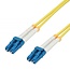 LC Duplex Optical Fiber Patch kabel - Single Mode OS2 - geel / LSZH - 0,25 meter