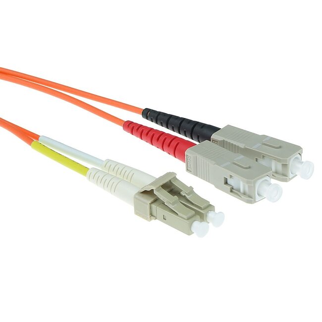 Premium LC - SC Duplex Optical Fiber Patch kabel - Multi Mode OM1 - oranje / LSZH - 0,50 meter