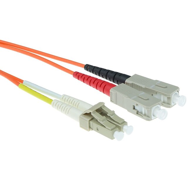 Premium LC - SC Duplex Optical Fiber Patch kabel - Multi Mode OM1 - oranje / LSZH - 7 meter