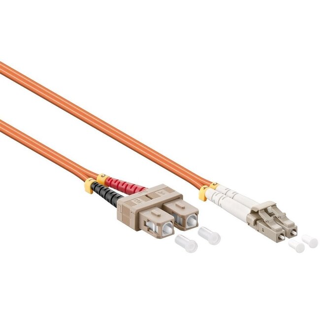 LC - SC Duplex Optical Fiber Patch kabel - Multi Mode OM2 - oranje / LSZH - 1 meter