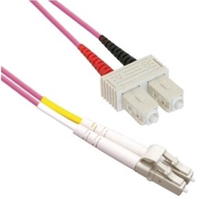 Goobay LC - SC Duplex Optical Fiber Patch kabel - Multi Mode OM4 - paars / LSZH - 0,50 meter