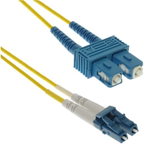 LC - SC Duplex Optical Fiber Patch kabel - Single Mode OS1 - geel / LSZH - 0,50 meter