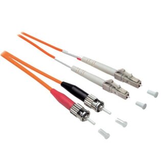 ACT LC - ST Duplex Optical Fiber Patch kabel - Multi Mode OM2 - oranje / LSZH - 20 meter