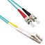 LC - ST Duplex Optical Fiber Patch kabel - Multi Mode OM3 - turquoise / LSZH - 0,50 meter