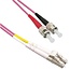 LC - ST Duplex Optical Fiber Patch kabel - Multi Mode OM4 - paars / LSZH - 3 meter