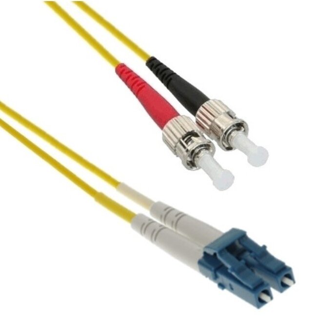 LC - ST Duplex Optical Fiber Patch kabel - Single Mode OS1 - geel / LSZH - 0,50 meter