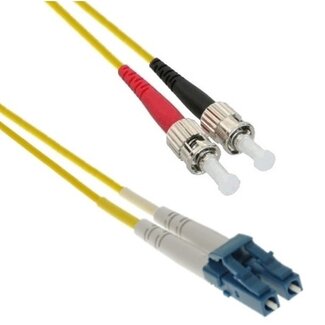 EECONN LC - ST Duplex Optical Fiber Patch kabel - Single Mode OS1 - geel / LSZH - 1 meter