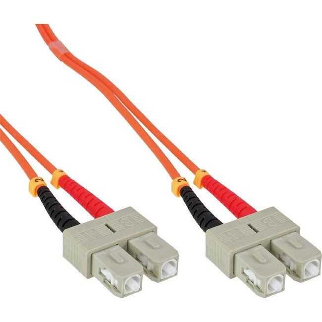 Premium SC Duplex Optical Fiber Patch kabel - Multi Mode OM1 - oranje / LSZH - 1 meter