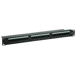 Value 19 inch patch panel | 24x RJ45 | CAT6 | UTP | 1U | zwart