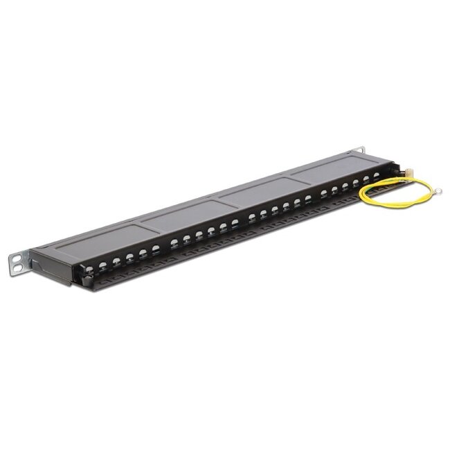 Delock 19 inch patch panel | 24x RJ45 | CAT6 | STP | 0,5U | zwart