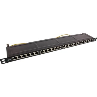 InLine Premium CAT6a Gigabit 19'' Patch Panel 0,5U met 24 poorten - afgeschermd / zwart