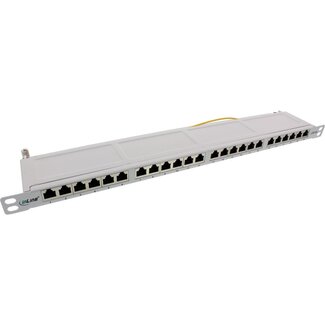 InLine InLine 19 inch patch panel | 24x RJ45 | CAT6a | STP | 0,5U | grijs