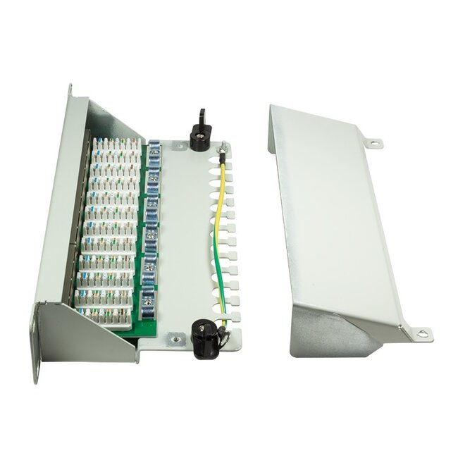 10 inch patch panel | 12x RJ45 | CAT6 | STP | 1U | grijs
