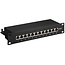 CAT6a Gigabit 10'' Patch Panel 1U met 12 poorten - afgeschermd / zwart