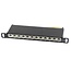 CAT6a Gigabit 10'' Patch Panel 0,5U met 12 poorten - afgeschermd / zwart