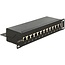 Delock 10 inch patch panel | 12x RJ45 | CAT6a | STP | 1U | zwart