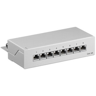 LogiLink CAT6a Gigabit Desktop Patch Panel 1U met 8 poorten - afgeschermd / grijs