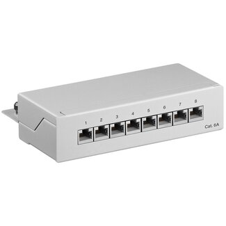 S-Impuls CAT6a Gigabit Desktop Patch Panel 1U met 8 poorten - afgeschermd / grijs