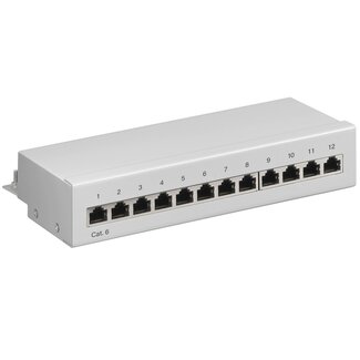 S-Impuls CAT6 Gigabit Desktop Patch Panel 1U met 12 poorten - afgeschermd / grijs