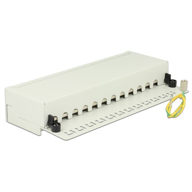 Premium CAT6 Gigabit Desktop Patch Panel 1U met 12 poorten - afgeschermd / grijs